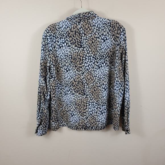 Vintage Liz Baker Print Button Up Blouse Size 18 - Picture 2 of 10